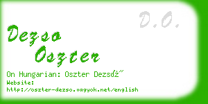 dezso oszter business card